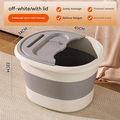 Folding foot soaking bucket in green color