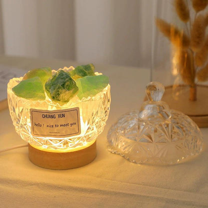 Natural Aroma Diffuser Crystal Stone Night Light Image 1