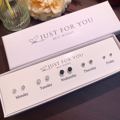 S925 Silver Heart Cat Ear Studs
