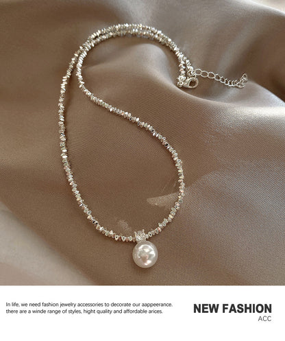 Chic Women's Silver Pearl Necklace Image 8