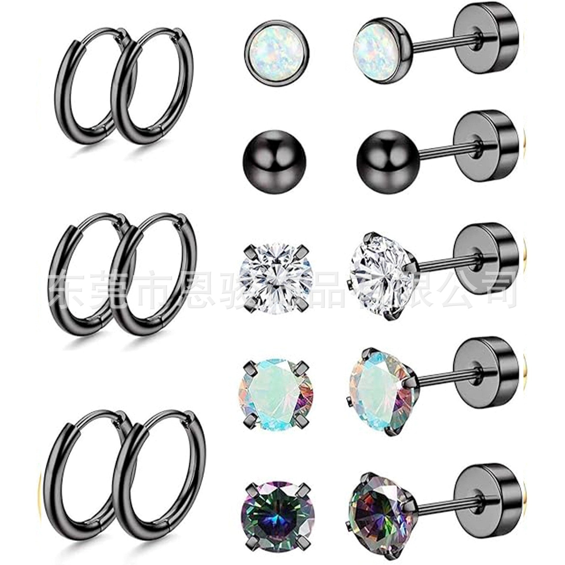 Stainless Steel Geometric Earrings Set Image 10