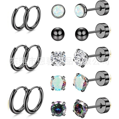 Stainless Steel Geometric Earrings Set Image 10