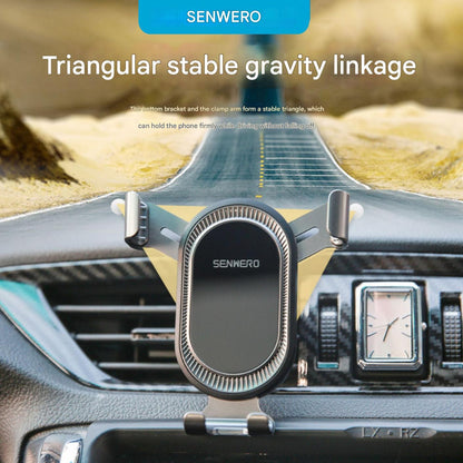 Car phone holder in use for hands-free navigation