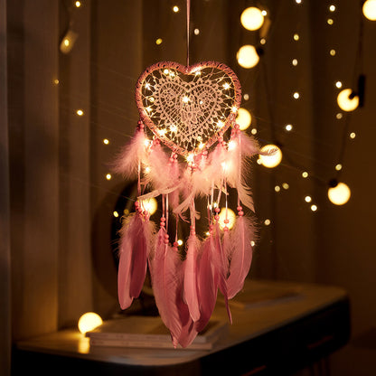 Nordic style dreamcatcher with fairy lights