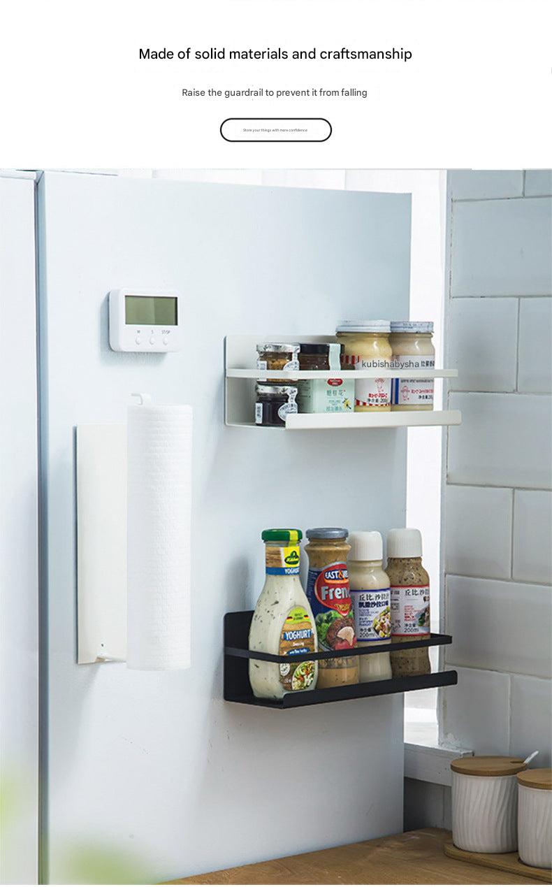Black fridge storage rack for spices