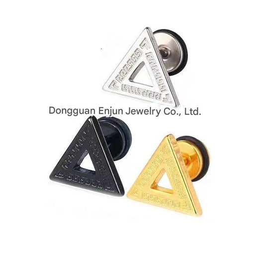 Titanium Steel Pyramid Earrings Image 2
