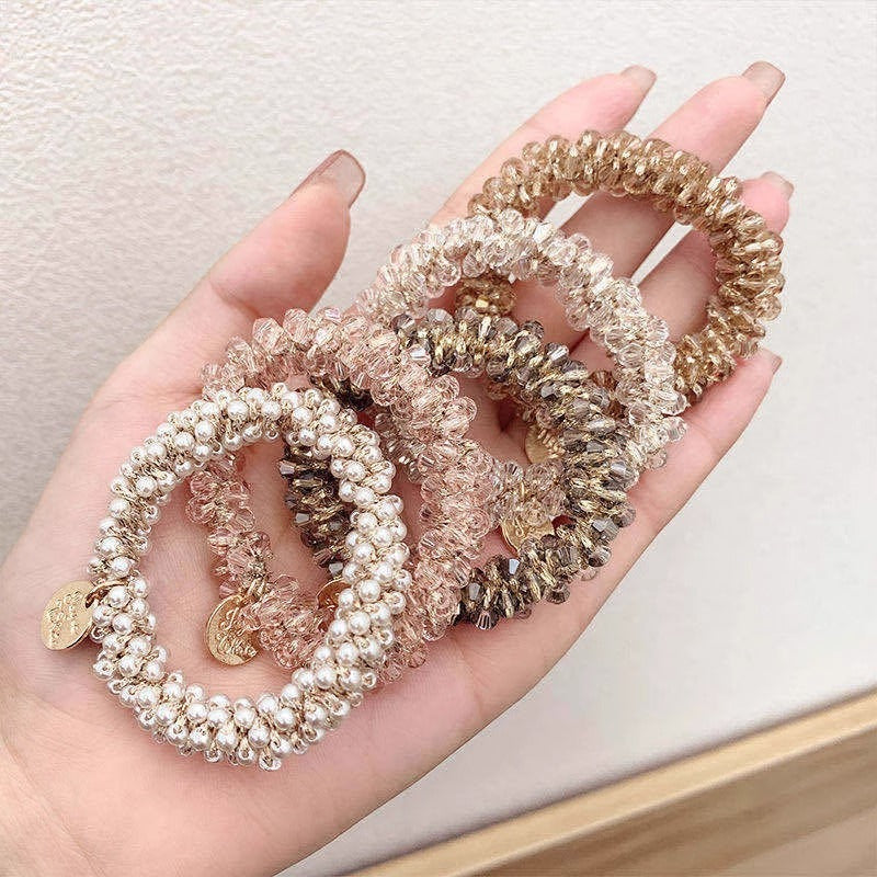 Chic Korean Pearl Hair Tie Bracelet Image 3