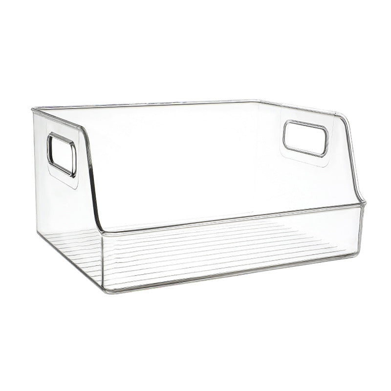 Stackable clear storage bins