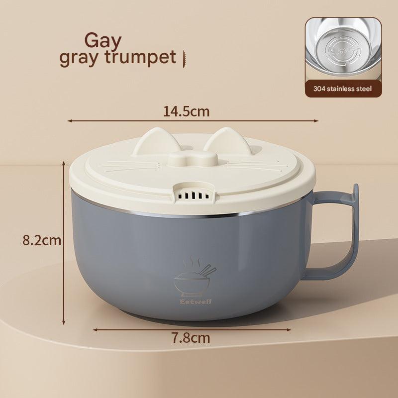 Compact storage stainless steel meal bowl
