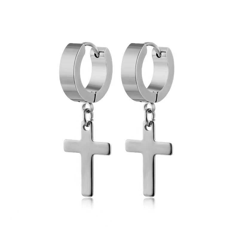 Durable stainless steel earrings in black