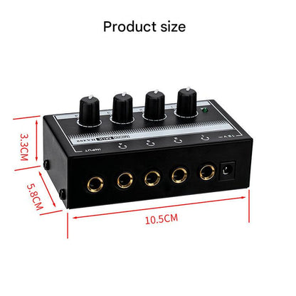 4-channel headphone amplifier rear view