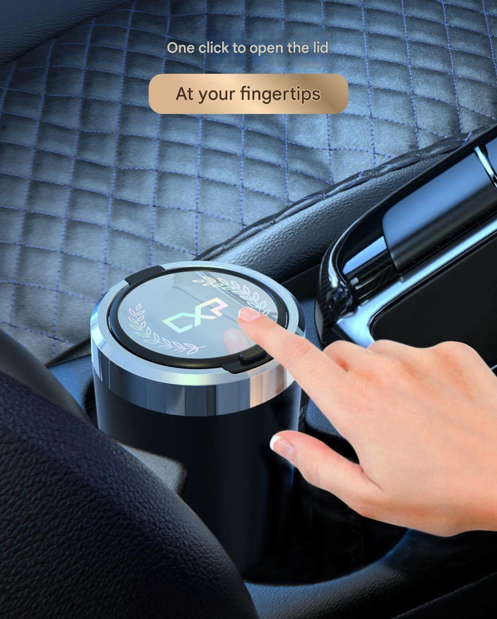 Metal ashtray with bright LED indicator