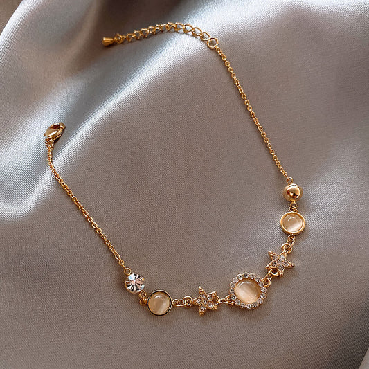 star-shaped cat eye stone bracelet image 3