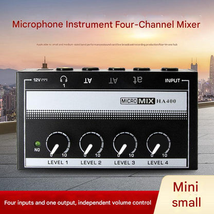 4-channel headphone amplifier with headphones