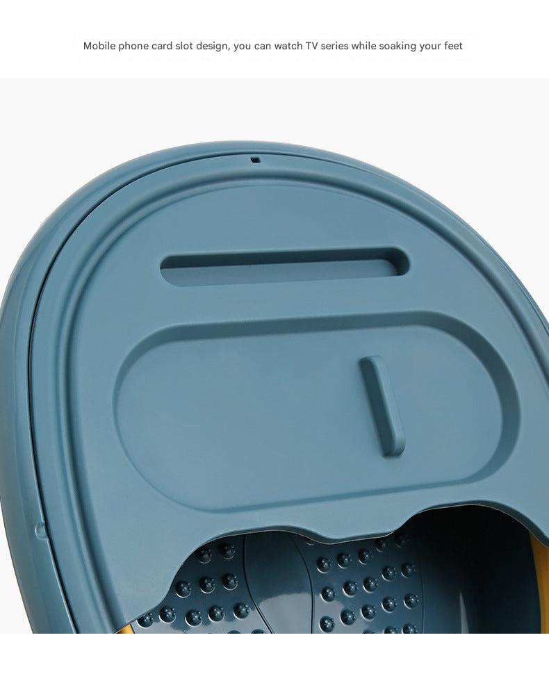 Folding foot soaking bucket in blue color