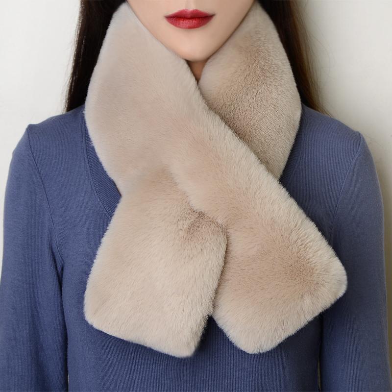 Close-up view of warm winter scarf fabric