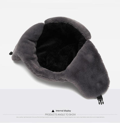 Winter earflap hat in beige