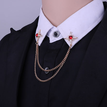 Stylish star-shaped brooch for men and women