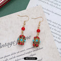 10 - Red Blue Stone Round Pendant