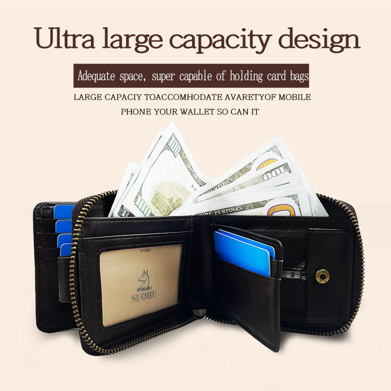 Stylish leather wallet in different colors