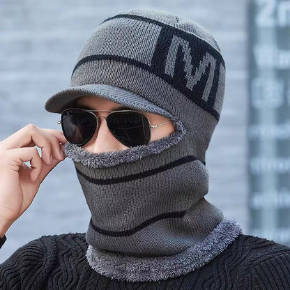 Men's winter fleece knit cap cycling