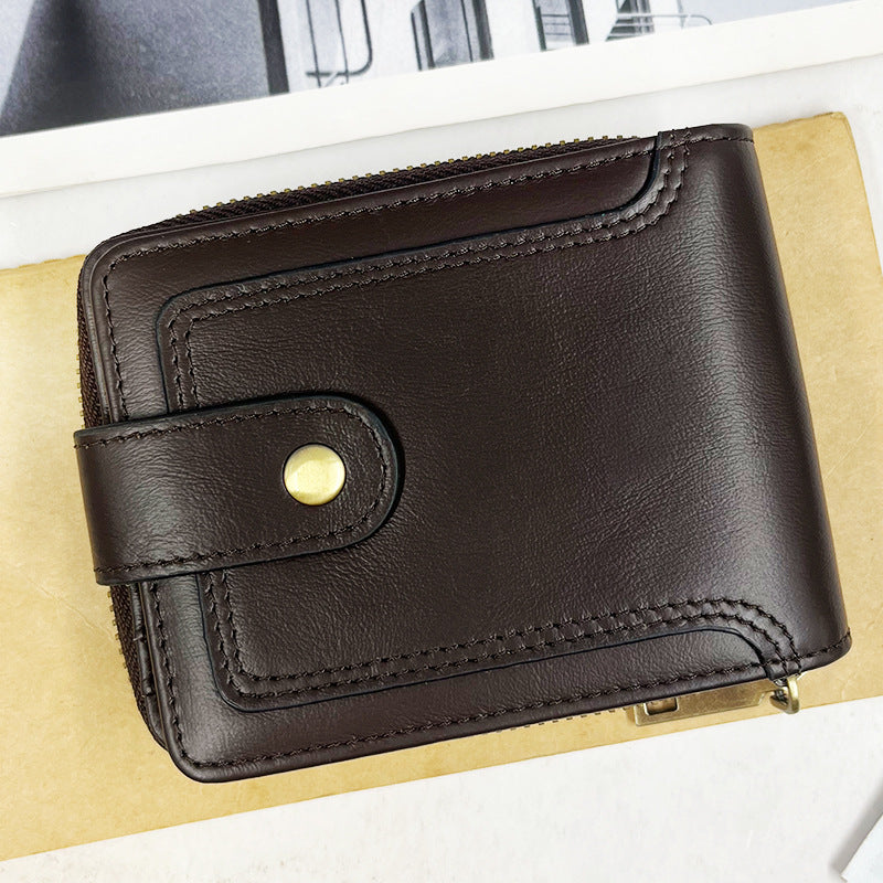 Compact leather wallet with versatile design