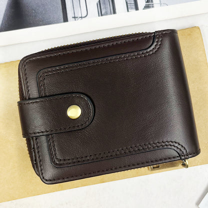 Compact leather wallet with versatile design