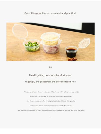 Disposable sauce containers with lids
