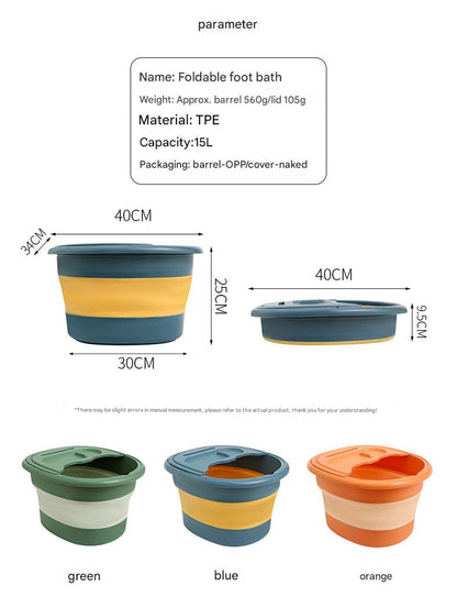 Folding foot soaking bucket in gray color