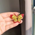 XZ0567-6 Rhinestone Butterfly Brooch - Red